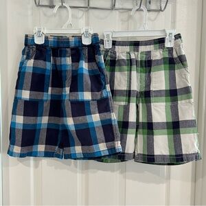 The Children's Place Boy Plaid Pocket Preppy Pull On Shorts Size 8 Bundle